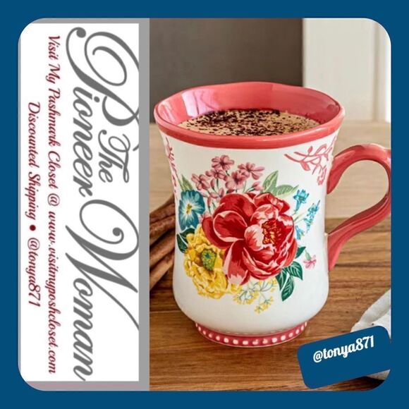 🦋 New Pioneer Woman Fancy Flourish 18-oz Mug - Picture 1 of 8